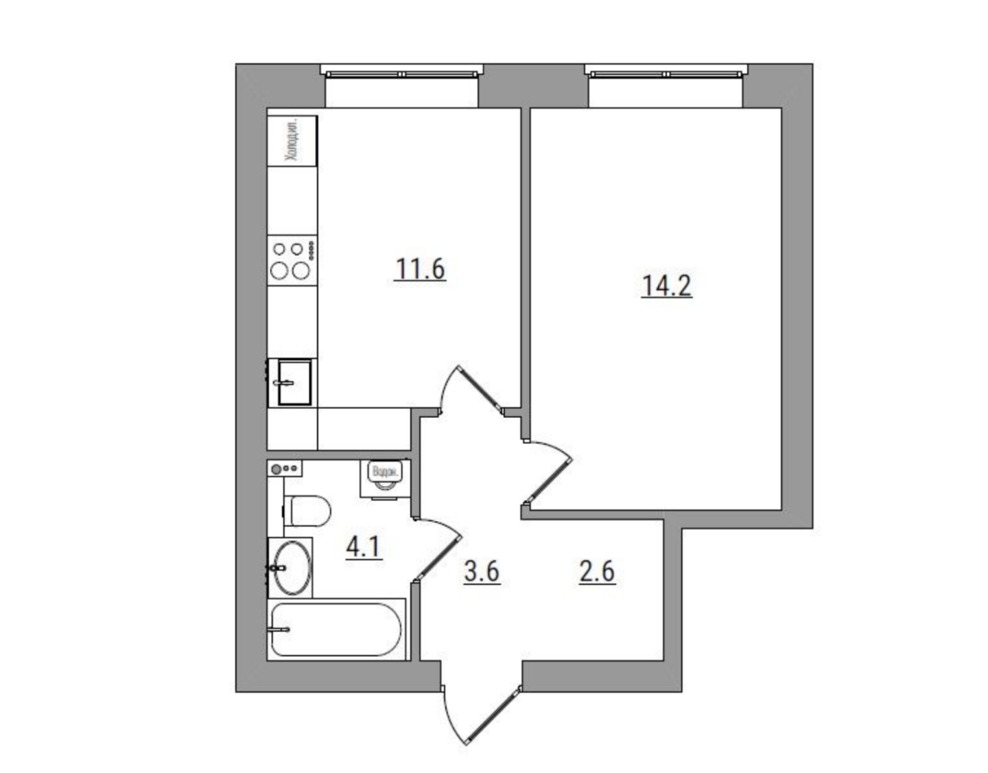 планировка квартиры 36 м2